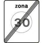 G10 – Fim de zona 30 km/h - indicação de que terminou a zona 30 km/h